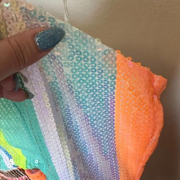 RAINBOW FRINGE SEQUIN DRESS - Picture 9 of 10